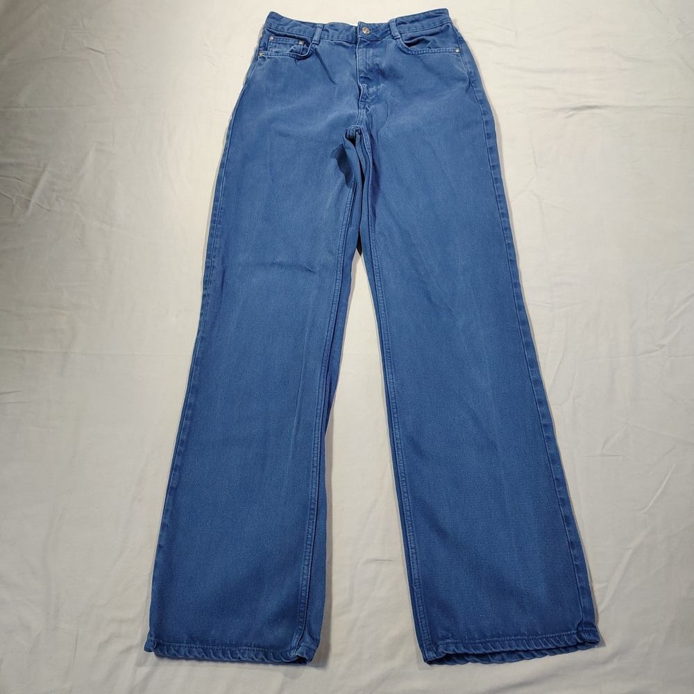 Zara Jeans Women Size 6 Blue Wide Leg Denim High Rise Classic Casual